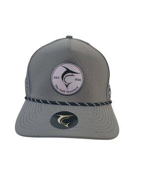 NEW The Gulf Standard Gray Snapback Hat With Perforated Back & Rope Adjustable